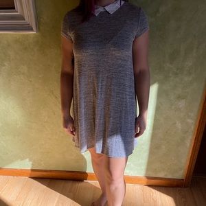 White collar grey tshirt dress